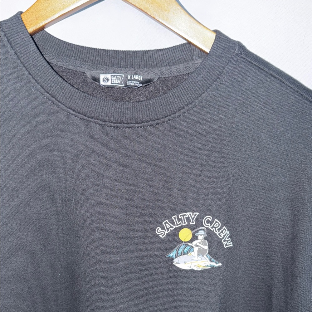 Salty Crew Black Crew Neck Coastal Skater NWT - Picture 2 of 10